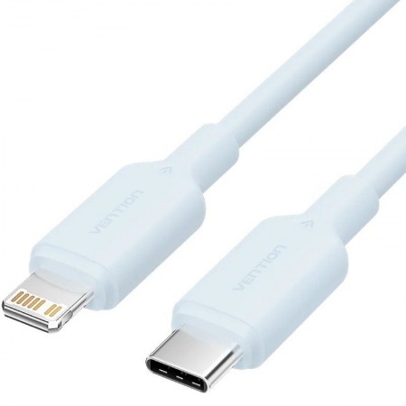 Cable USB 2.0 Tipo-C Lightning Vention LAKSF/ USB Tipo-C Macho - Lightning Macho/ Hasta 27W/ 480Mbps/ 1m/ Azul