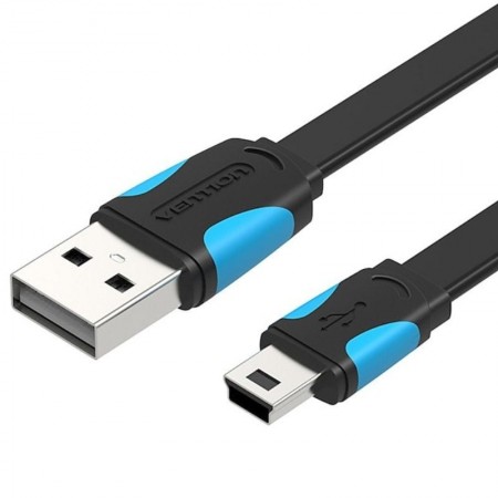 Cable USB 2.0 Vention VAS-A14-B150/ Mini USB Macho - USB Macho/ 480Mbps/ 1.5m/ Azul y Negro