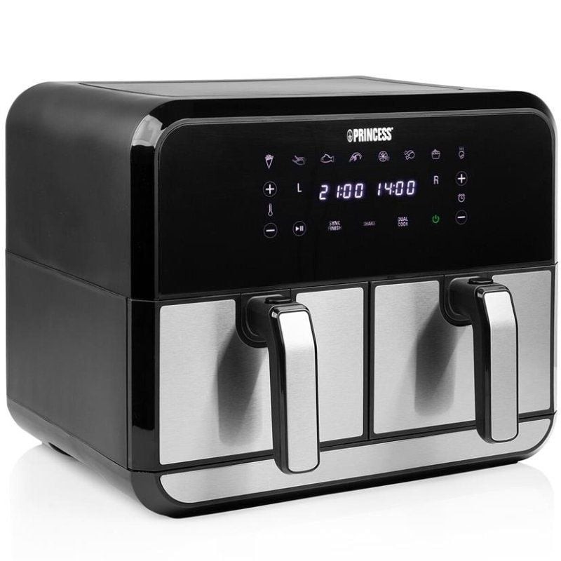 Freidora por Aire Airfryer / Sin Aceite Princess Double Basket Airfryer 182074/ 2400W/ Capacidad 8L