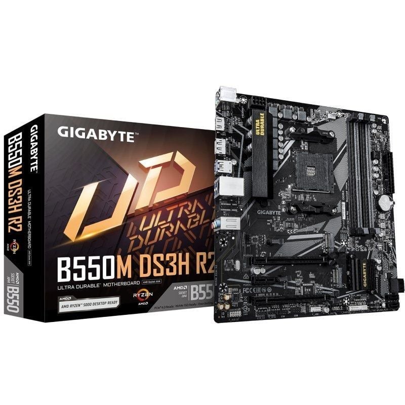 Placa Base Gigabyte B550M DS3H R2 Socket AM4/ DDR4/ PCIe 4.0/ Micro ATX