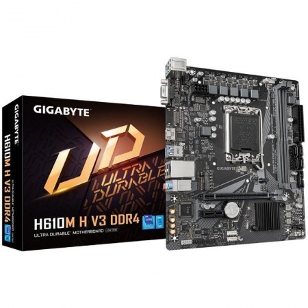 Placa Base Gigabyte H610M H V3 DDR4 Socket 1700/ DDR4/ PCIe 4.0/ Micro ATX