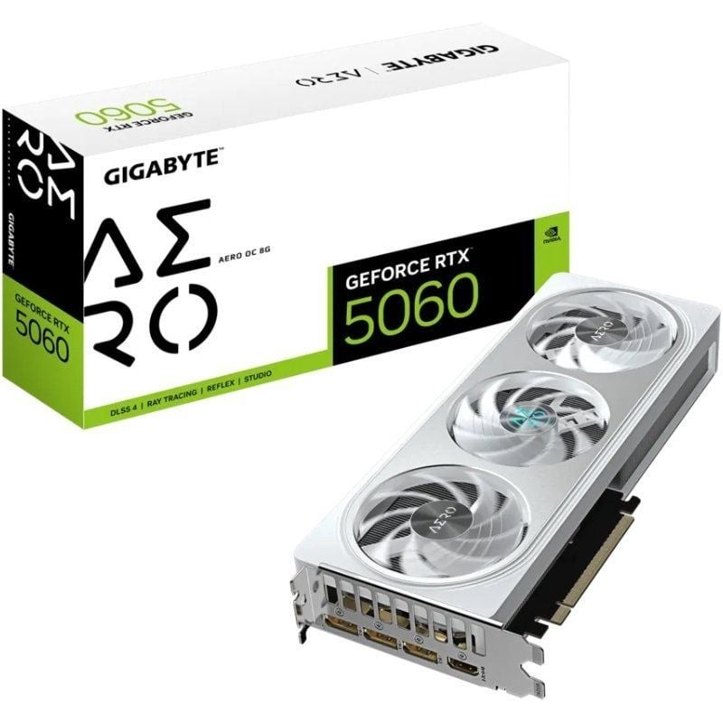 Tarjeta Gráfica Gigabyte GeForce RTX 5060 Aero OC/ 8GB GDDR7