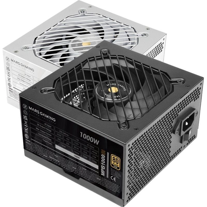 Fuente de Alimentación Mars Gaming MPB1000SI/ 1000W/ Ventilador 12cm/ 80 Plus Gold
