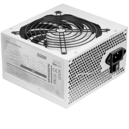 Fuente de Alimentación Mars Gaming MPIII550P/ 550W/ Ventilador 12cm/ Blanca
