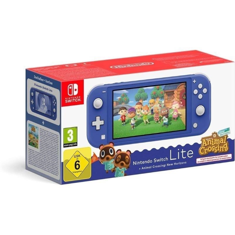 Nintendo Switch Lite Azul + Juego Nintendo Animal Crossing New Horizons