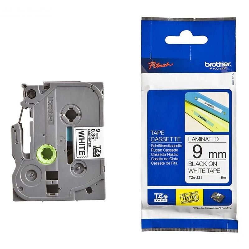 Cinta Laminada Original Rotuladora Brother TZe-221/ Blanca
