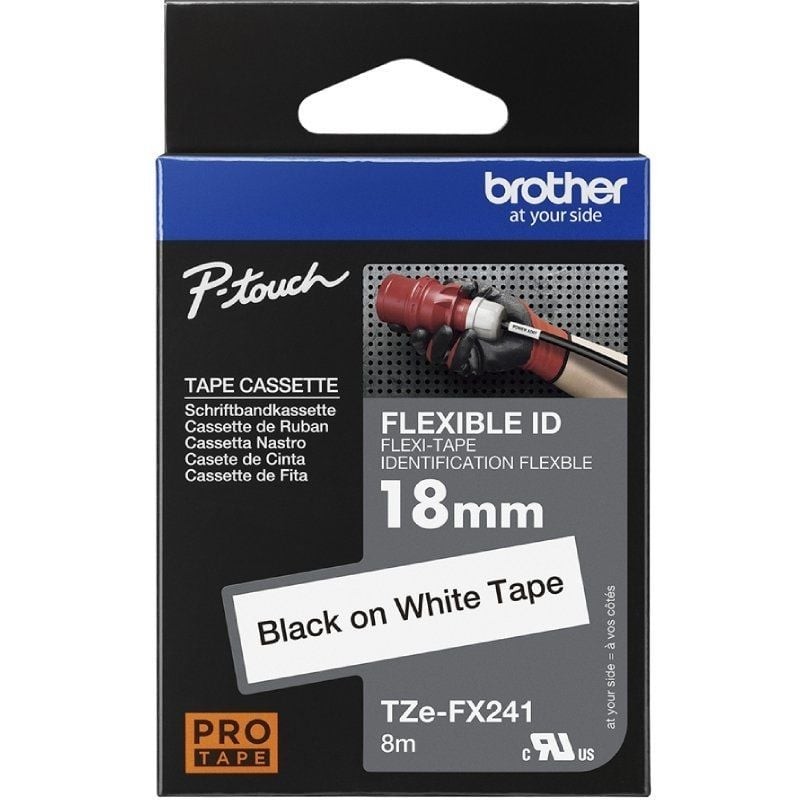 Cinta Laminada Original Rotuladora Brother TZe-FX241/ Blanca