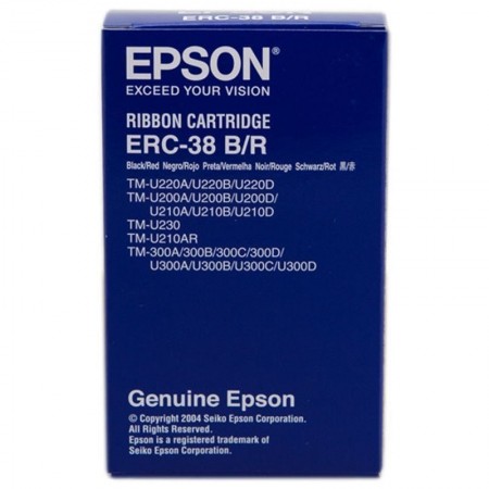 Cinta Nylon Epson ERC-38/ Negro/ Roja