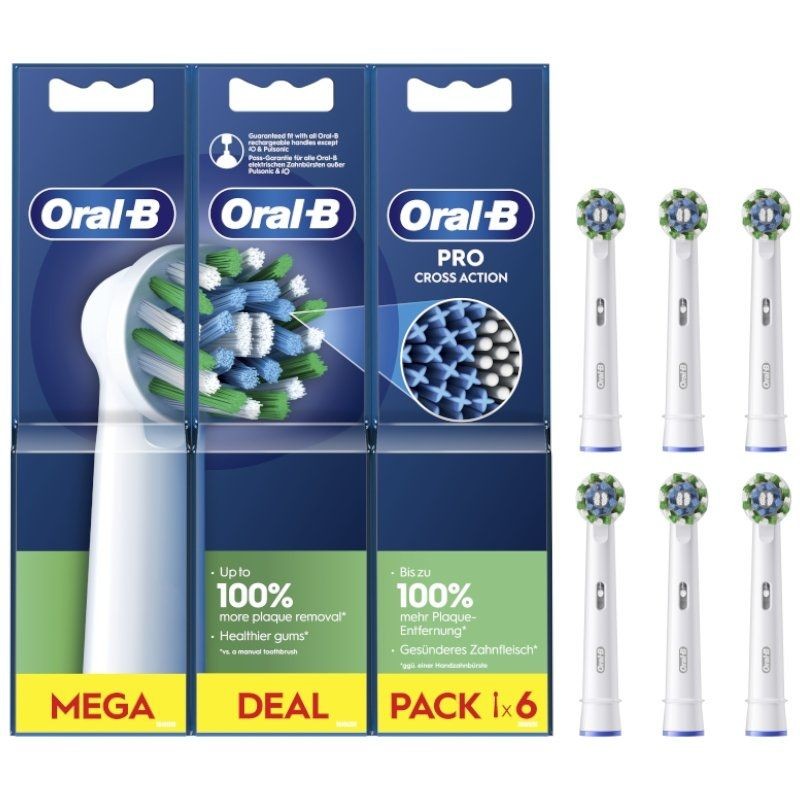 Cabezal de Recambio para cepillo Oral-B Pro Cross Action/ Pack 6 uds