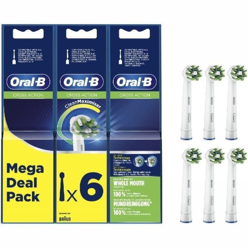 Cabezal de Recambio para cepillo Oral-B Pro Cross Action/ Pack 6 uds