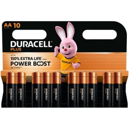 Pack de 10 Pilas AA Duracell Plus Power Boost DPBLR6B10/ 1.5V/ Alcalinas