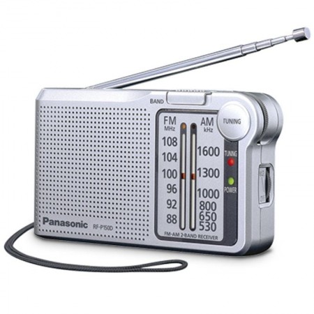 Radio Portátil Panasonic RF-P150D/ con Batería/ a Pilas/ Plateada