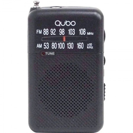 Radio Portátil Qubo R-S1/ con Cable/ a Pilas/ Negra