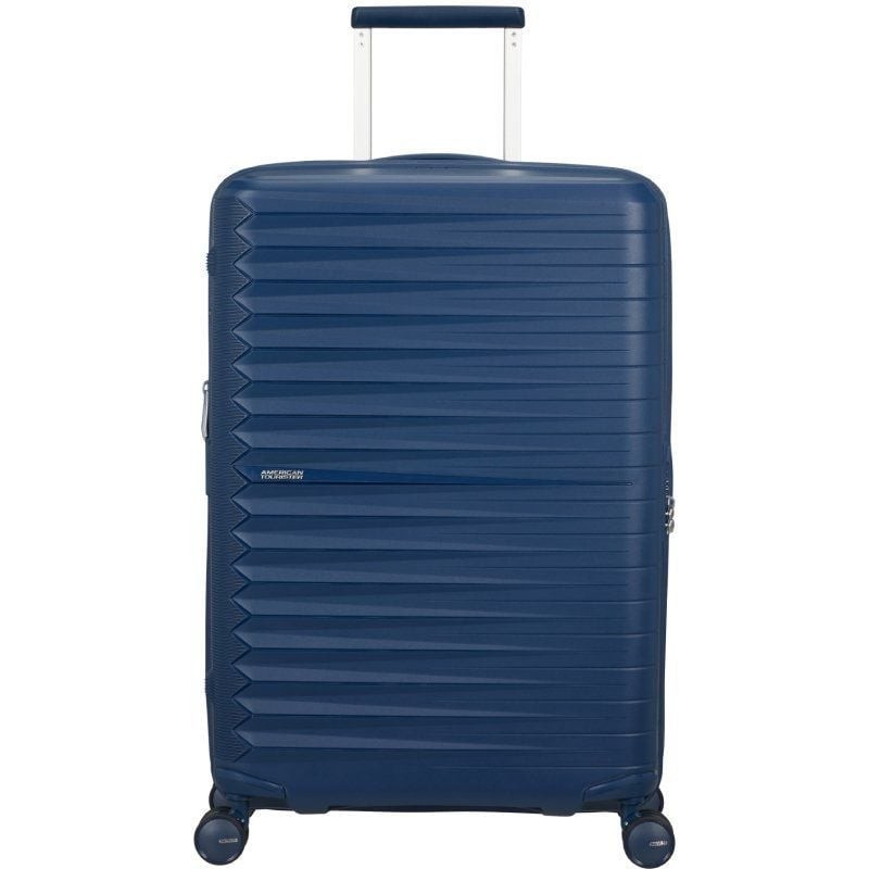 Maleta Mediana American Tourister FastForward Spinner Expansible 68cm/ 68x46x30cm/ 4 Ruedas/ Azul Marino