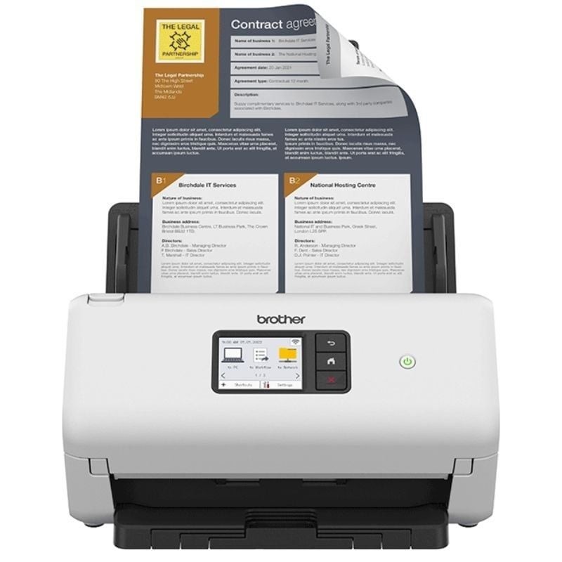 Escáner Documental Brother ADS-4550W con Alimentador de Documentos ADF/ Doble cara