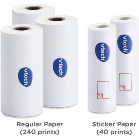 Pack 5 Rollos Papel Térmico VTech para Cámara Print Cam/ 3 Rollos Térmicos y 2 Rollos Pegatina