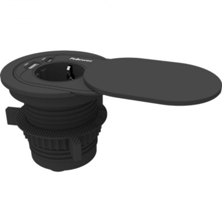 Toma Enchufe Empotrable 1 Toma de Corriente/ 1 USB Tipo-C/ 1 USB/ Negro