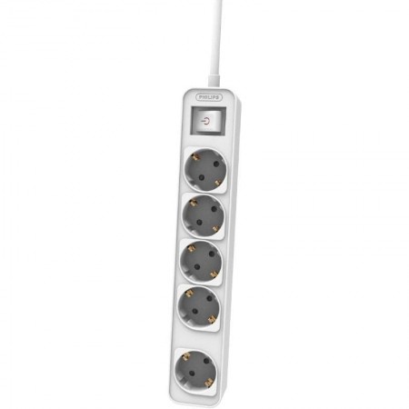 Regleta con Interruptor Philips CHP2154W/12/ 5 Tomas de corriente/ Cable 1.5m/ Blanco