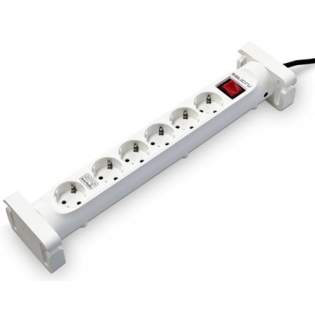Regleta con interruptor Salicru SAFE 6S/ 6 Tomas de corriente/ Cable 1.4m/ Blanca
