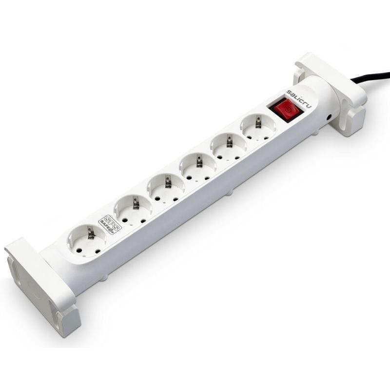 Regleta con interruptor Salicru SAFE 6S/ 6 Tomas de corriente/ Cable 1.4m/ Blanca