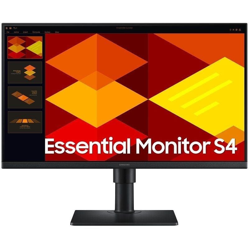 Monitor Profesional Samsung Essential Monitor S4 S40GD S24D402GAU/ 24'/ Full HD/ Regulable en altura/ Negro
