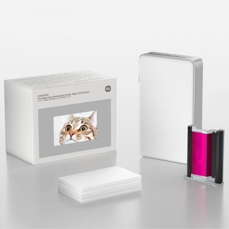 Papel Fotográfico para Sublimación Xiaomi Portable Dye-Sublimation Photo Paper/ 5 x 7.6cm/ 50 Hojas