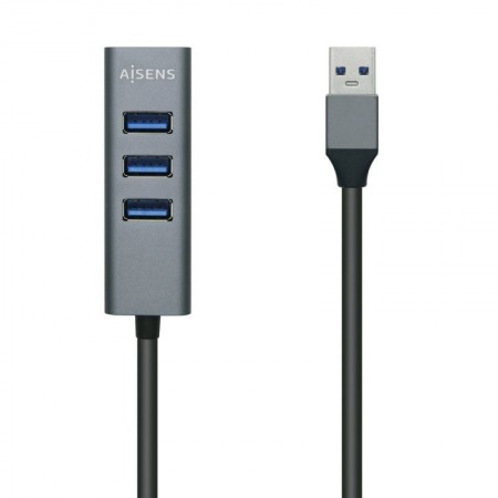 Hub USB 3.0 Aisens A106-0507/ 4xUSB/ Gris
