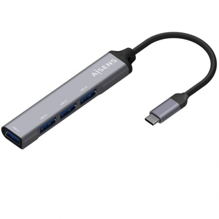 Hub USB Tipo-C Aisens A109-0541/ 4xUSB/ Gris