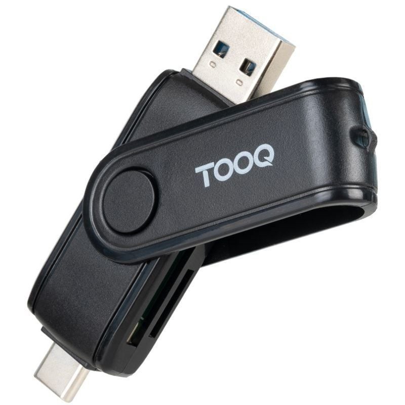 Lector de Tarjetas Externo TooQ TQR-3003B/ USB 2.0 y USB Tipo-C