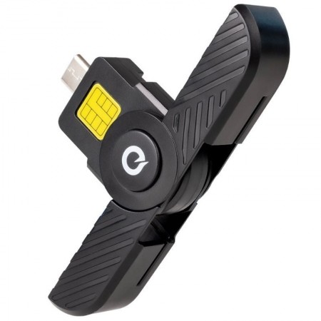 Lector de DNI y Tarjetas TooQ TQR-3011B/ USB Tipo-C/ Negro