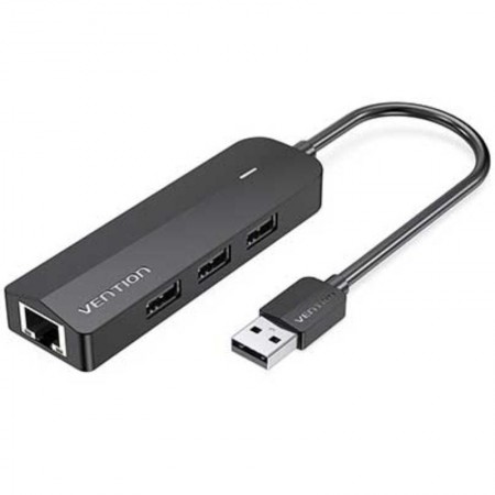 Hub USB 2.0 Vention CHPBB/ 3xUSB/ 1xMicro USB PD/ 1xRJ45