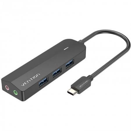 Hub USB Tipo-C Vention TGQBB/ 3xUSB/ 2xJack 3.5mm/ 1xMicroUSB PD