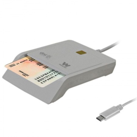 Lector de DNI y Tarjetas Woxter PE26-198/ USB Tipo-C/ Blanco