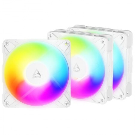 Pack de 3 Ventilador Arctic P12 Pro Reverse A-RGB/ 12cm/ Blanco