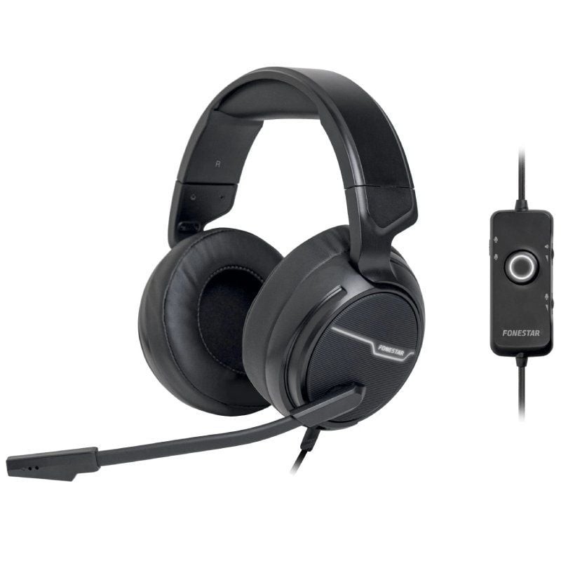 Auriculares Gaming con Micrófono Fonestar WIN-U/ USB/ Negros