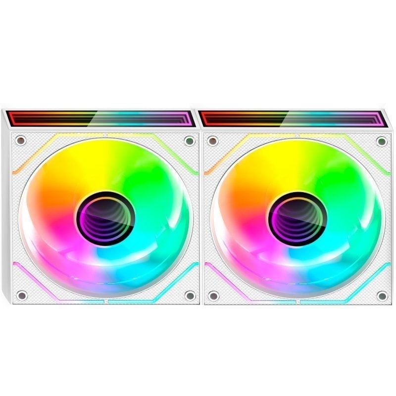 Pack 2 Ventiladores Mars Gaming MF-3DPROX2R/ 12cm/ ARGB/ Blancos