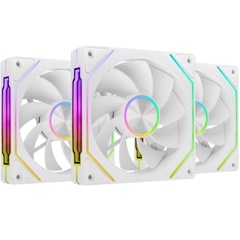 Pack 3 Ventiladores Invertidos Mars Gaming MF-LINKFINITYKIT2R/ 12cm/ ARGB/ Blancos