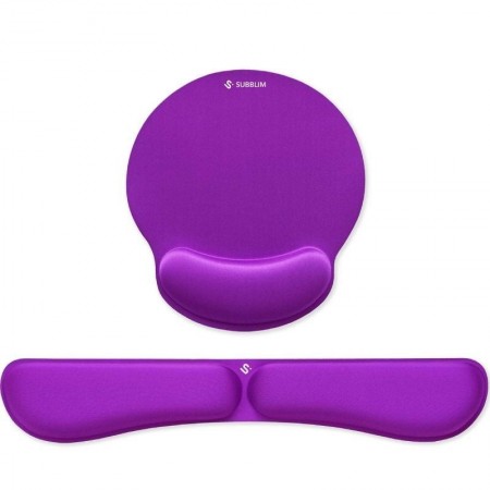 Pack de Reposamuñecas y Alfombrilla Ergonómica Subblim Ergo MemoryFlex/ Púrpura