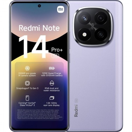Smartphone Xiaomi Redmi Note 14 Pro+ 12GB/ 256GB/ 6.67'/ 5G/ Púrpura