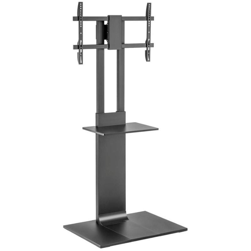 Soporte de Suelo Inclinable/ Giratorio con Bandeja DVD Aisens FT86TSE-399 para TV de 37-86'/ hasta 50kg