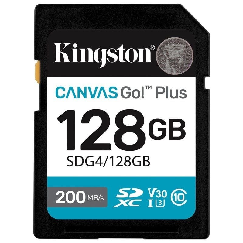 Tarjeta de Memoria Kingston CANVAS Go! Plus 128GB SD XC/ Clase 10/ 200MBs
