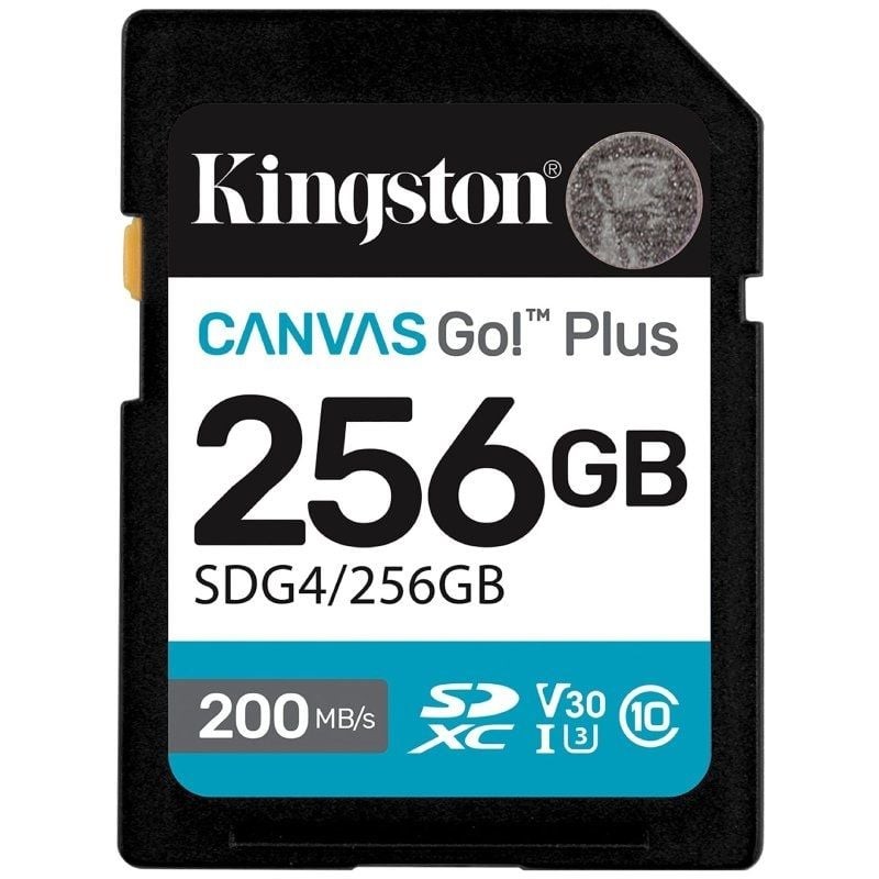 Tarjeta de Memoria Kingston CANVAS Go! Plus 256GB SD XC/ Clase 10/ 200MBs