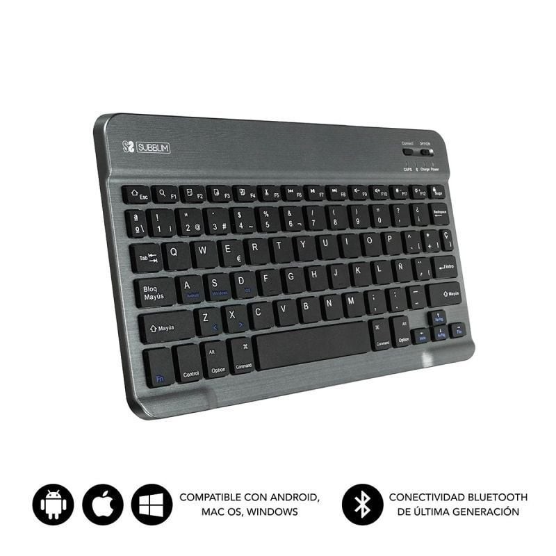 Teclado Compacto Inalámbrico Subblim Smart/ Gris