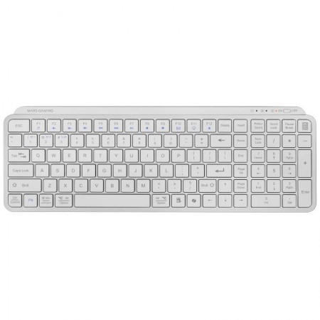 Teclado Compacto Inalámbrico Mars Gaming MK-SILENKEYS/ Blanco