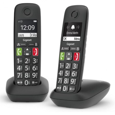 Teléfono Inalámbrico Gigaset E290/ Pack DUO/ Negro