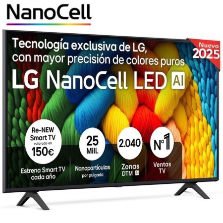 Televisor LG NanoCell 55NANO80A6B 55'/ Ultra HD 4K/ Smart TV/ WiFi