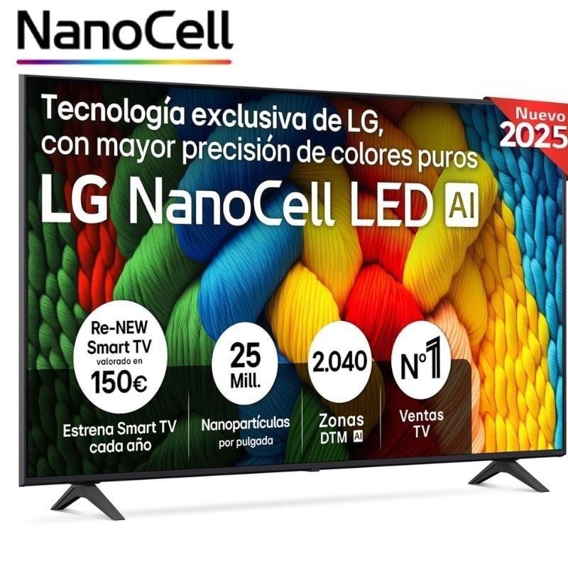 Televisor LG NanoCell 65NANO80A6B 65'/ Ultra HD 4K/ Smart TV/ WiFi