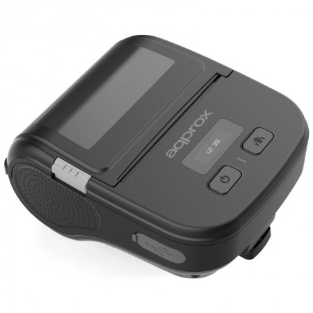 Impresora de Tickets Approx appPOS80PORTABLE/ Térmica/ Ancho papel 80mm/ USB-Bluetooth/ Negra