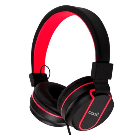 Auriculares Cascos Jack 3,5 mm COOL Toronto Negro-Rojo