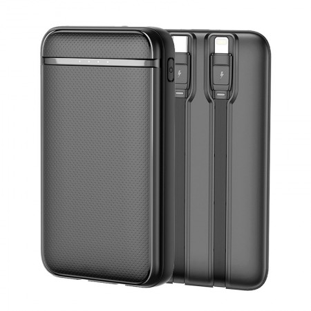 Bateria Externa Power Bank 5000 mAh COOL (2 Cables: TIPO C / Lightning) Negro